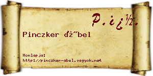 Pinczker Ábel névjegykártya